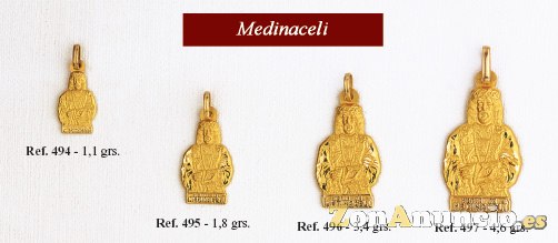 MEDALLAS JESUS DE MEDINACELI EN ORO Y EN PLATA.